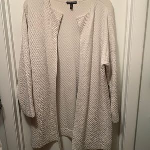 Eileen Fisher Quilted Ivory Jacket - L